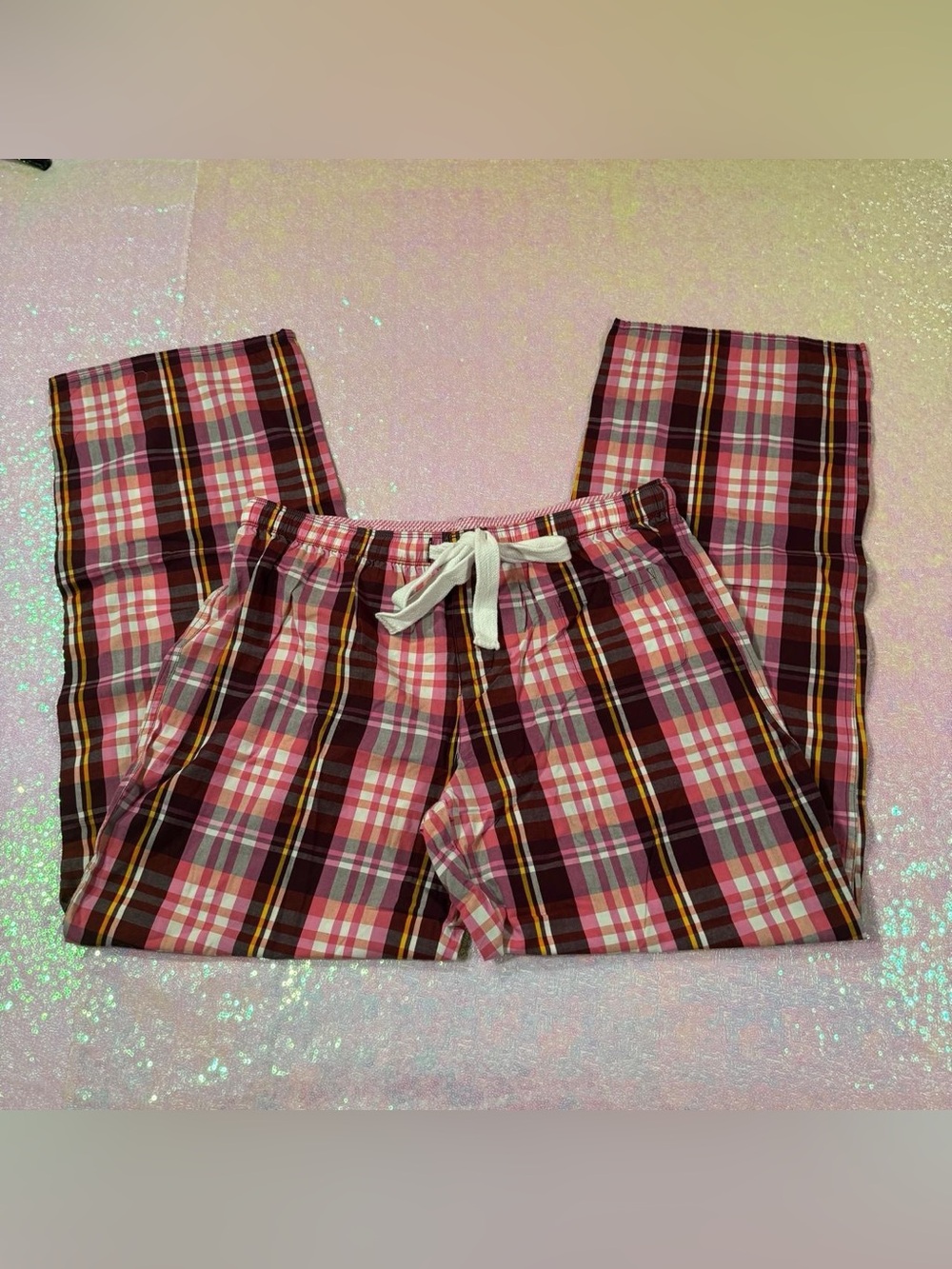 JJ Authentic Pink and Brown Plaid Pajama Pants ★彡